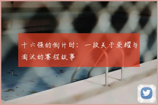 十六强的倒计时:一段关于荣耀与淘汰的赛程故事